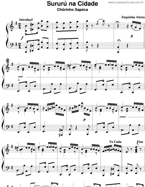 Partitura da música Sururú Na Cidade v.2