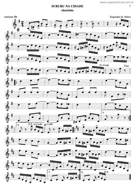 Partitura da música Sururu Na Cidade v.3