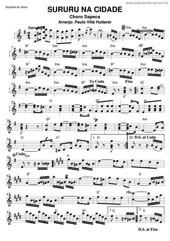 Partitura da música Sururu Na Cidade v.4