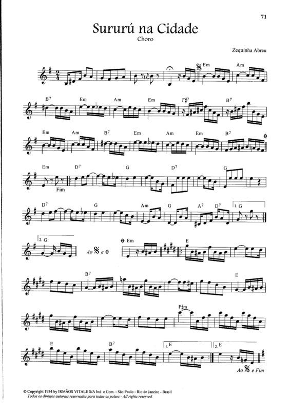 Partitura da música Sururú na Cidade v.8