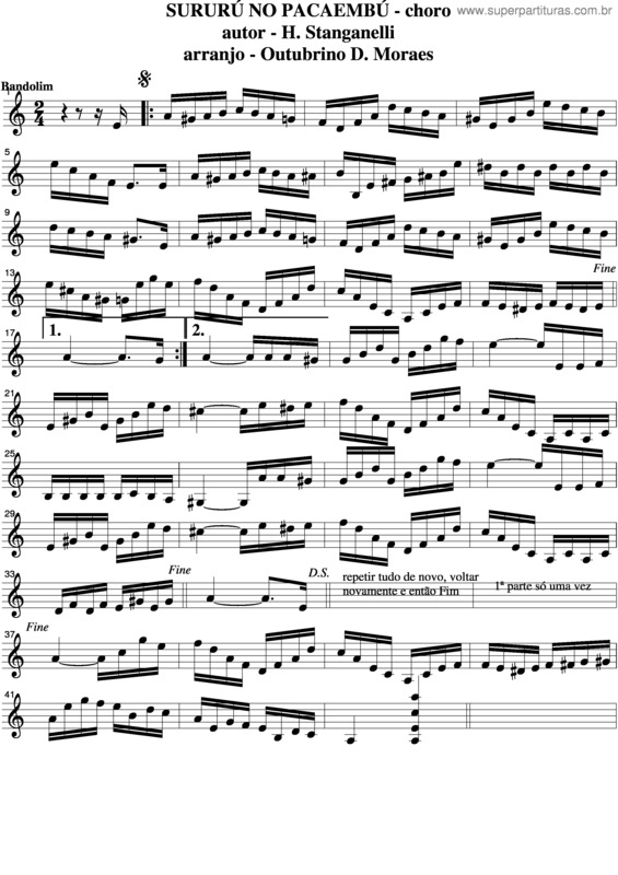 Partitura da música Sururú No Pacaembú