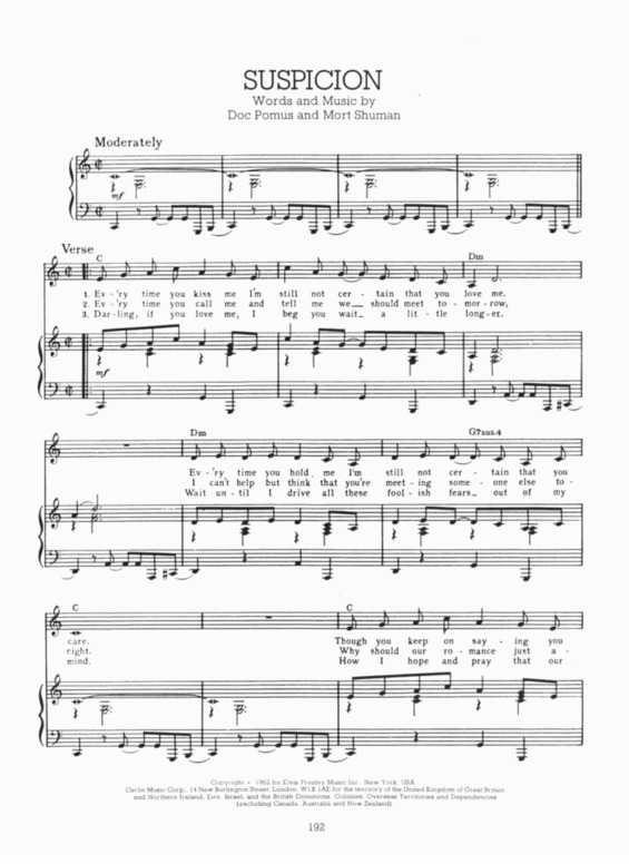 Partitura da música Suspicion v.4