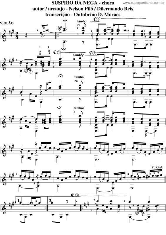 Partitura da música Suspiro Da Nega