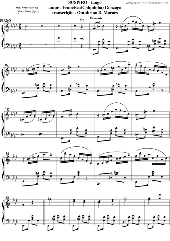 Partitura da música Suspiro