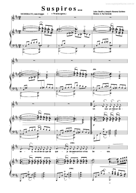 Partitura da música Suspiros