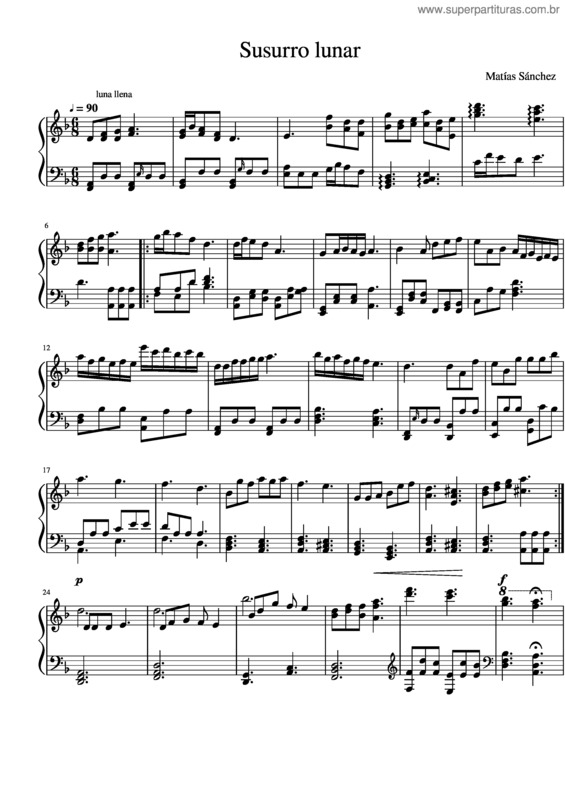 Partitura da música Susurro Lunar