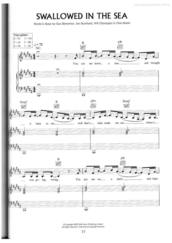 Partitura da música Swallowed in the Sea
