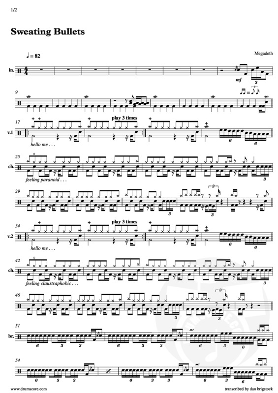 Partitura da música Sweating Bullets