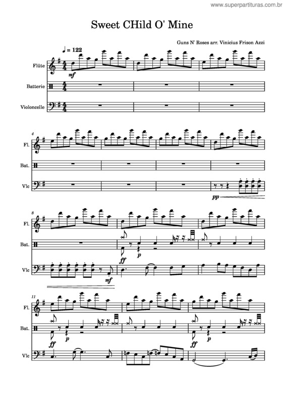 Partitura da música Sweet Child O` Mine Complet