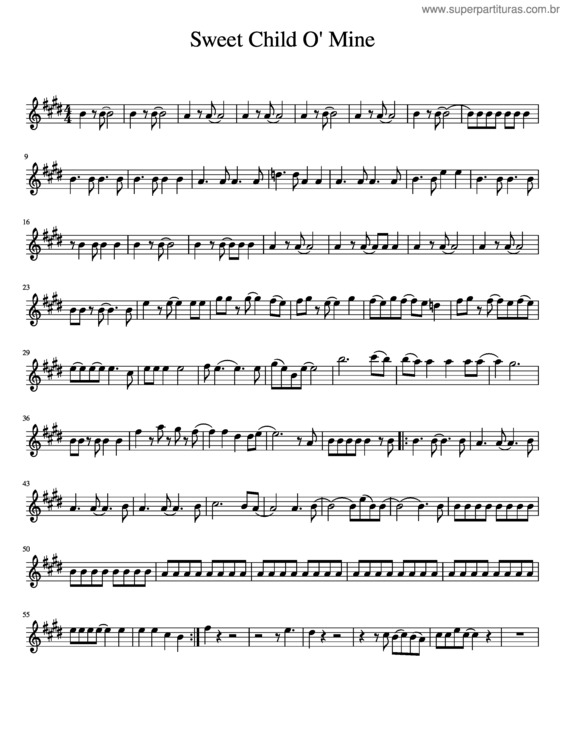 Partitura da música Sweet Child O` Mine v.13