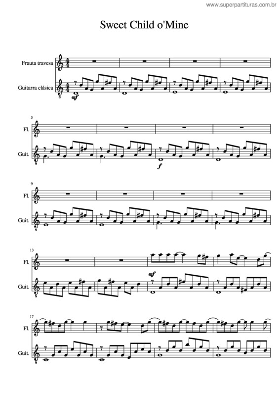 Partitura da música Sweet Child O` Mine v.14