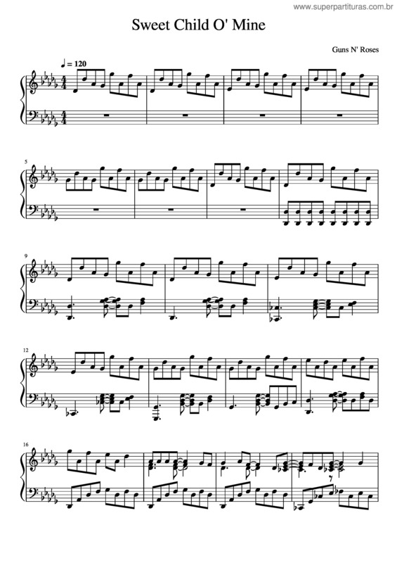 Partitura da música Sweet Child O` Mine v.15
