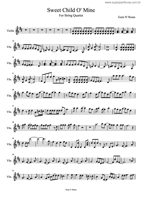 Partitura da música Sweet Child O` Mine v.16