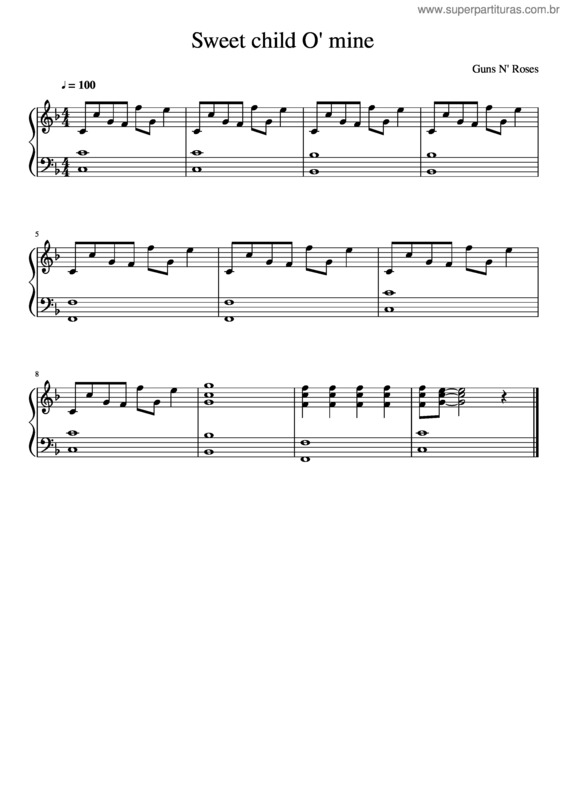 Partitura da música Sweet Child O` Mine v.21