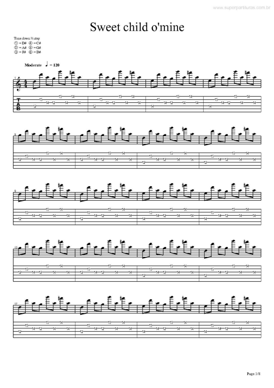 Partitura da música Sweet Child O` Mine v.4