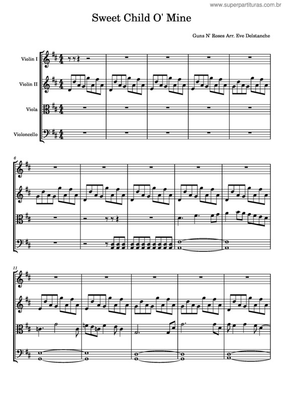 Partitura da música Sweet Child O Mine Ra