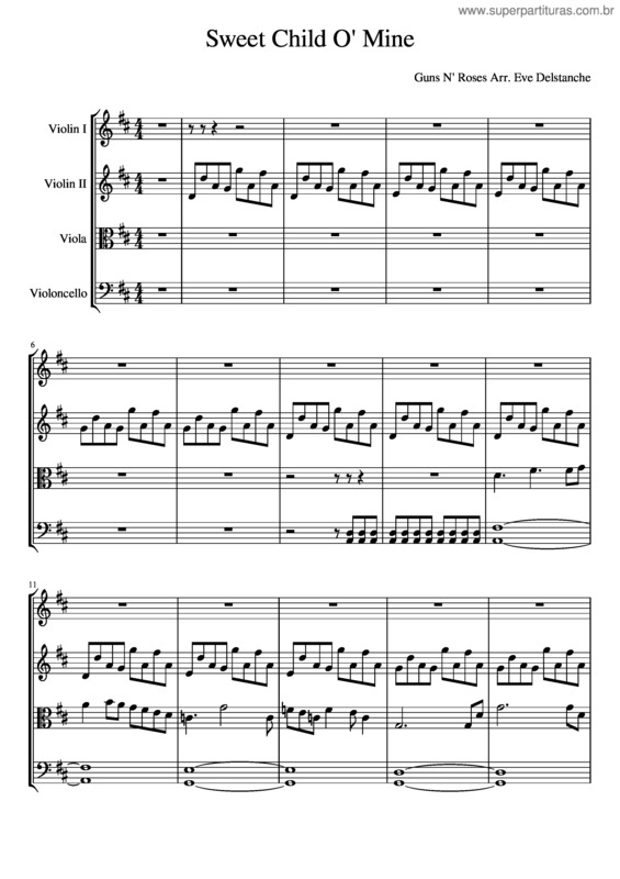 Partitura da música Sweet Child O Mine v.12