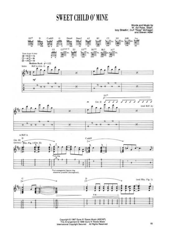 Partitura da música Sweet Child O Mine v.3