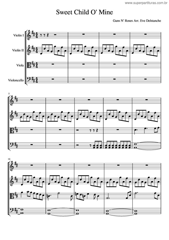 Partitura da música Sweet Child O Mine v.5