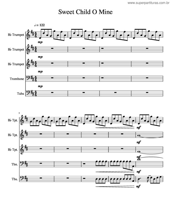 Partitura da música Sweet Child O Mine v.7