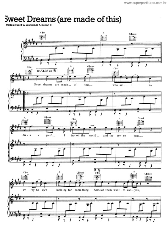 Partitura da música Sweet Dreams v.3