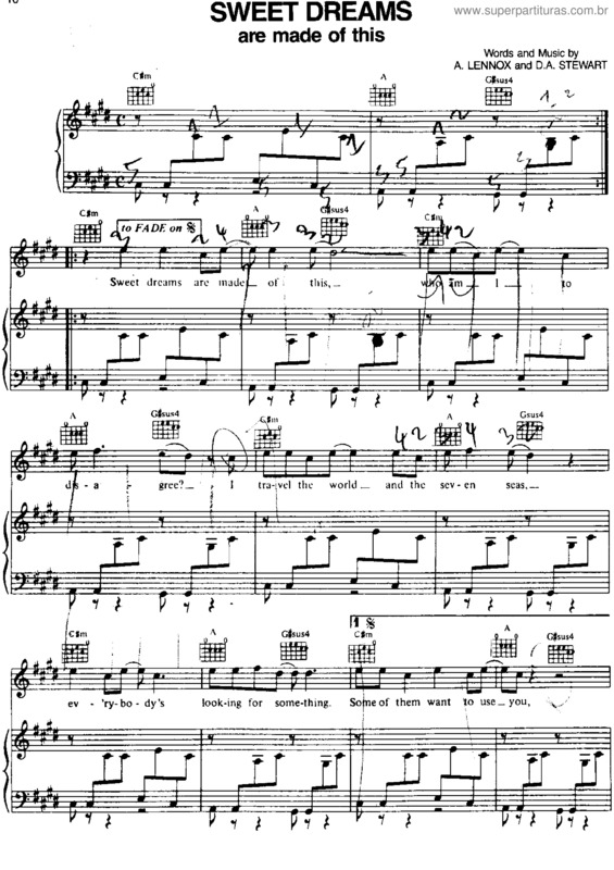 Partitura da música Sweet Dreams v.4