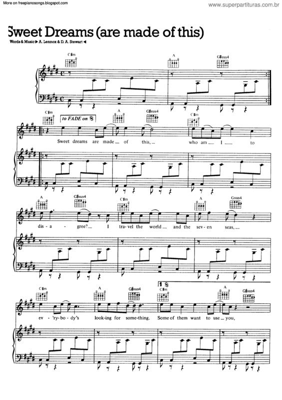 Partitura da música Sweet Dreams v.5