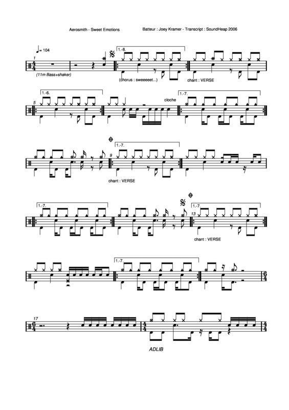 Partitura da música Sweet Emotion v.3