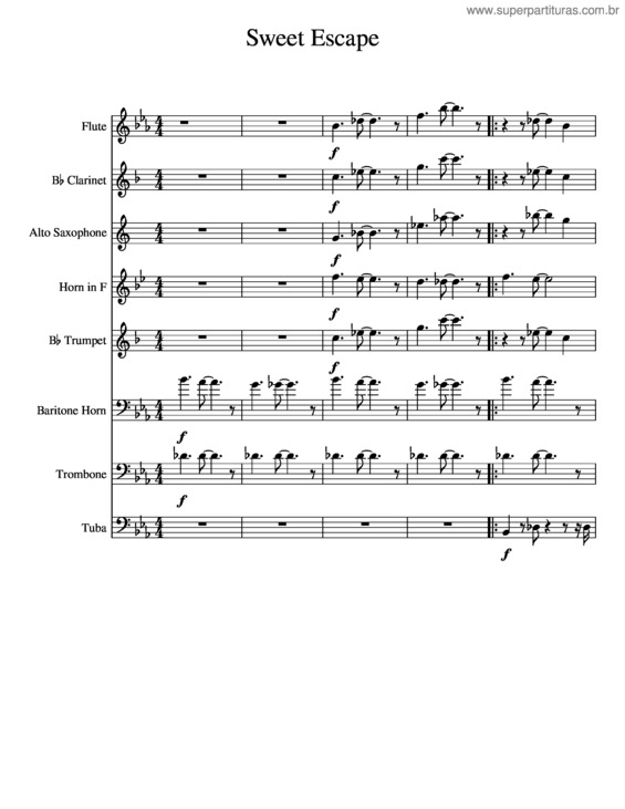 Partitura da música Sweet Escape v.3