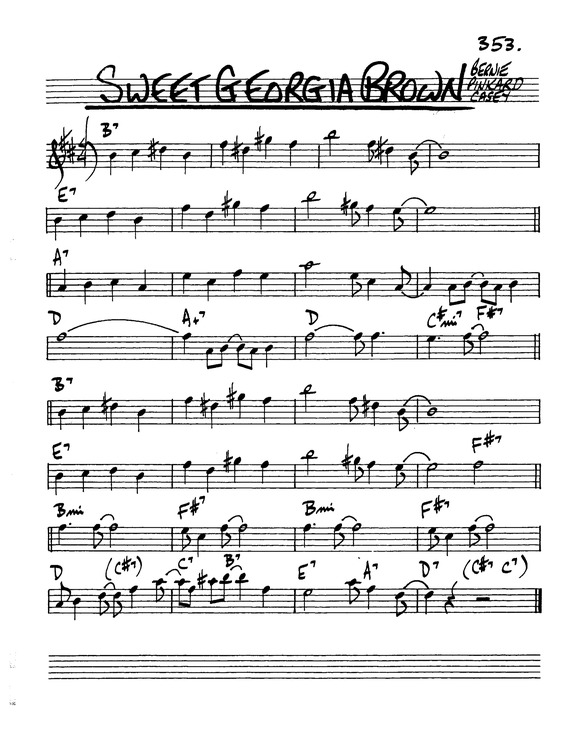 Partitura da música Sweet Georgia Brown v.3