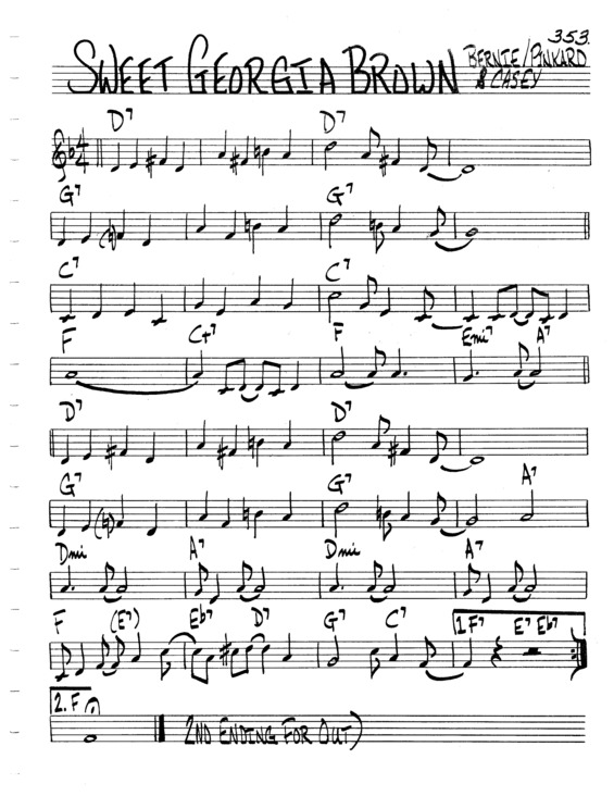 Partitura da música Sweet Georgia Brown v.9