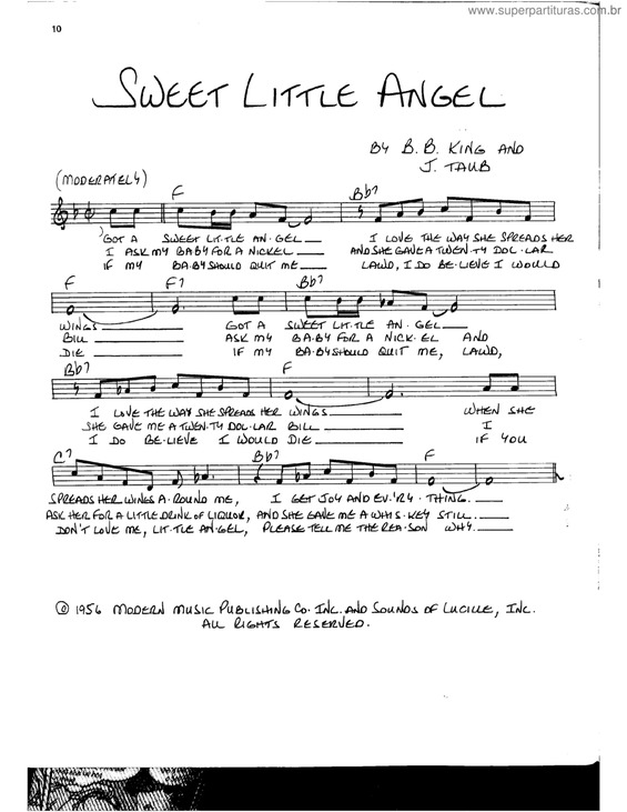 Partitura da música Sweet little angel