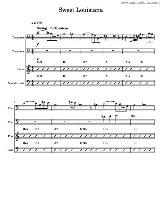 Partitura da música Sweet Louisiana