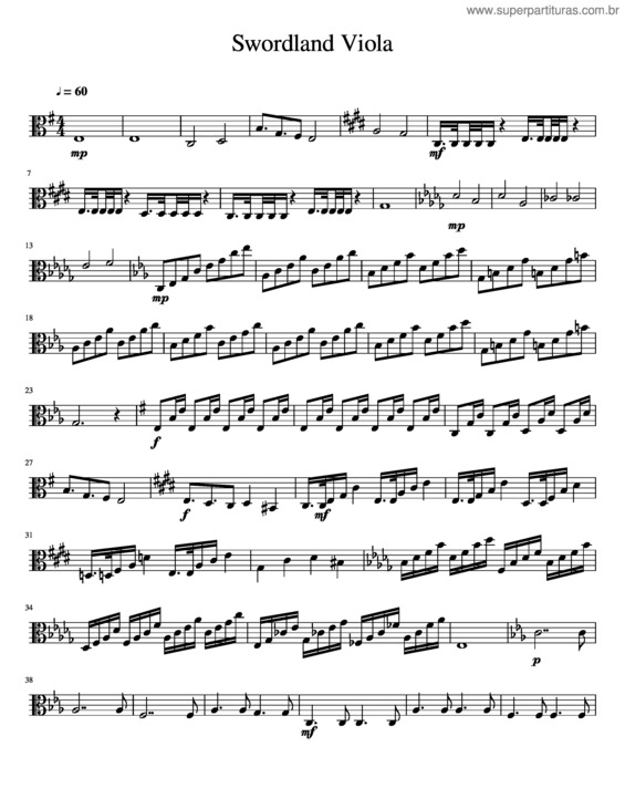 Partitura da música Swordland Viola Harmony