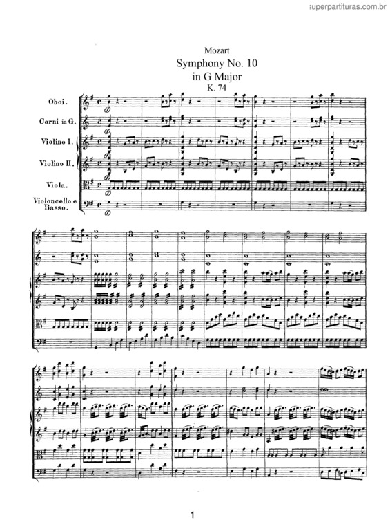 Partitura da música Symphony No. 10
