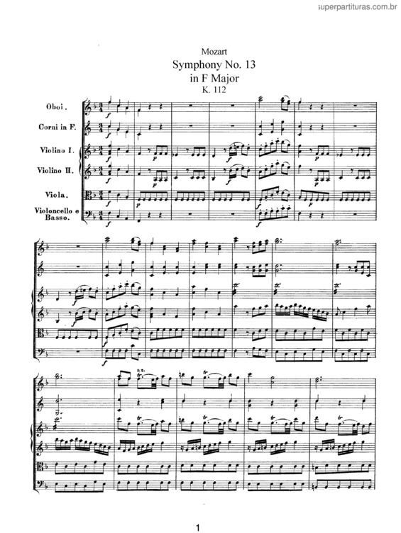 Partitura da música Symphony No. 13