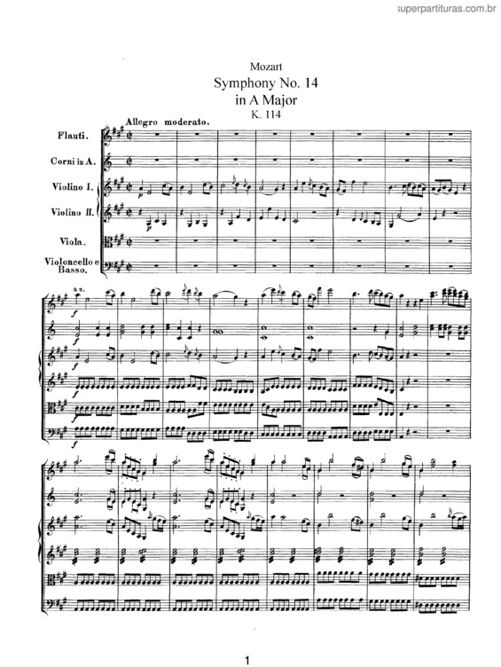 Partitura da música Symphony No. 14