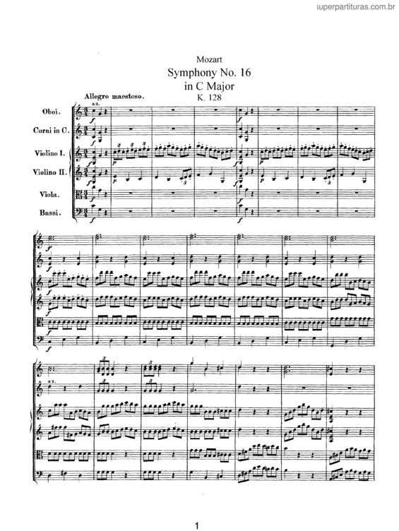Partitura da música Symphony No. 16