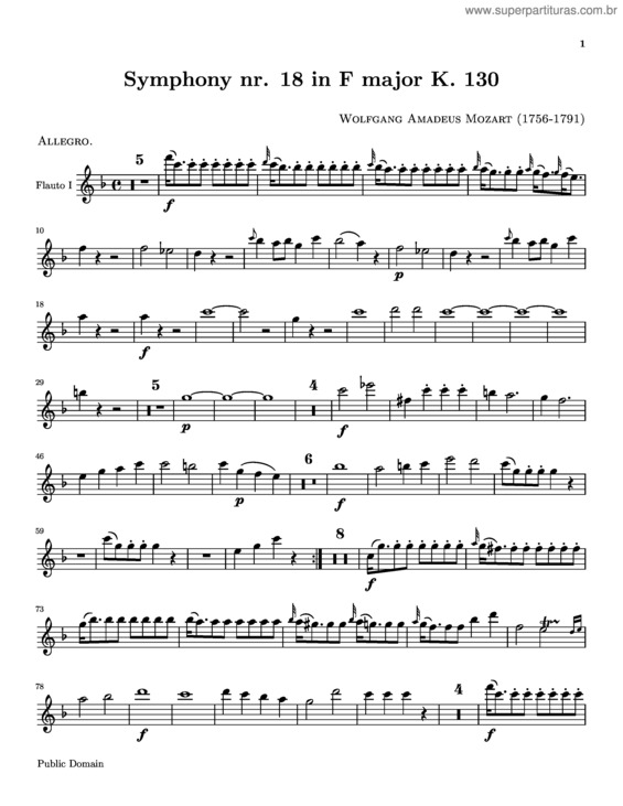 Partitura da música Symphony No. 18 v.10
