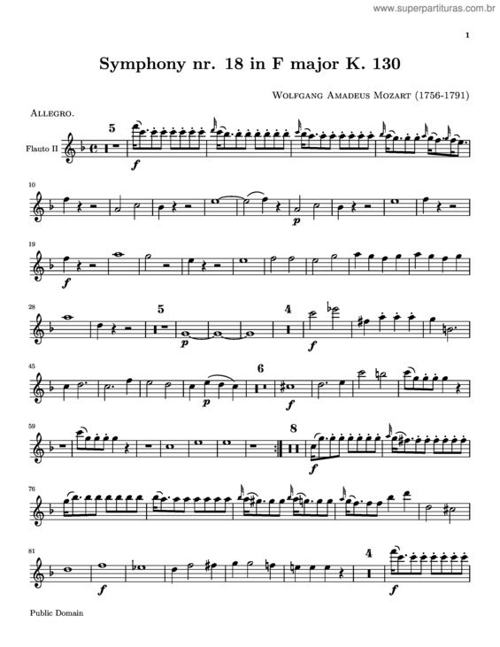 Partitura da música Symphony No. 18 v.11