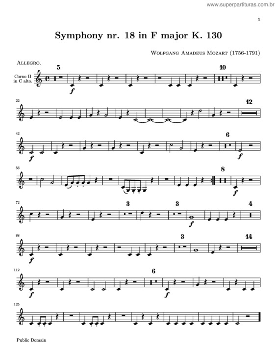 Partitura da música Symphony No. 18 v.3