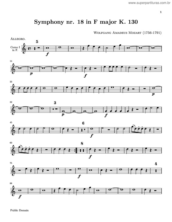 Partitura da música Symphony No. 18 v.4