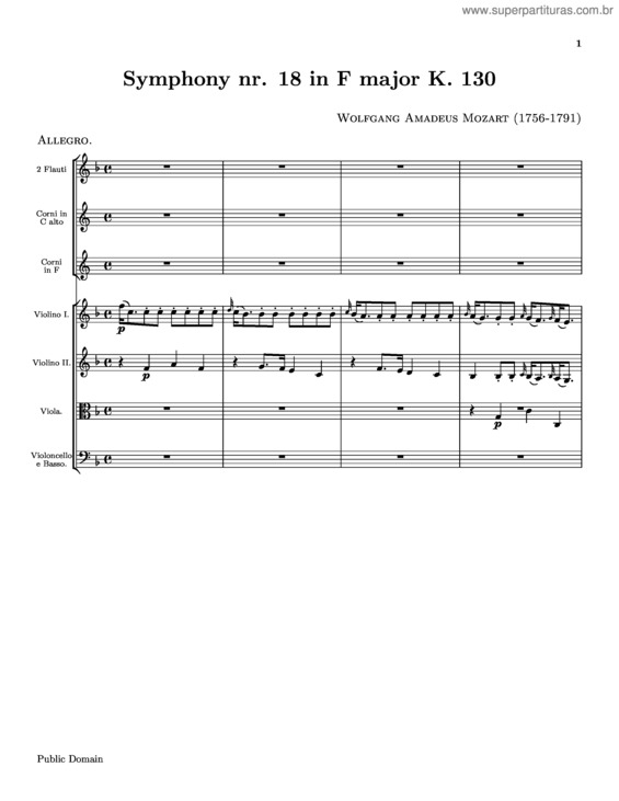 Partitura da música Symphony No. 18 v.9