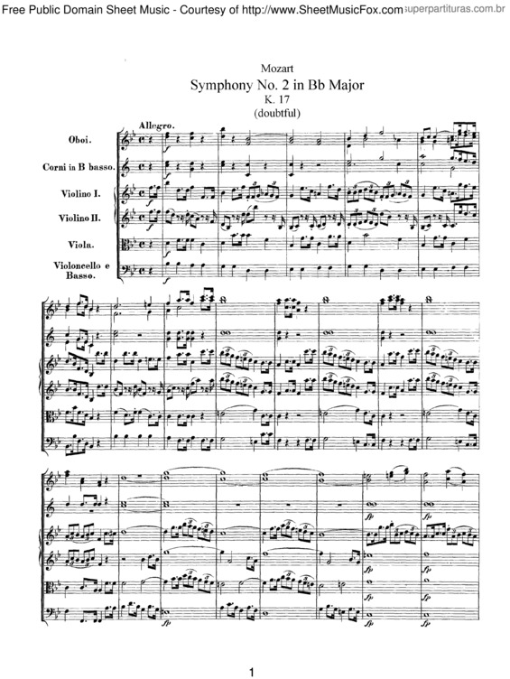 Partitura da música Symphony No. 2 v.5