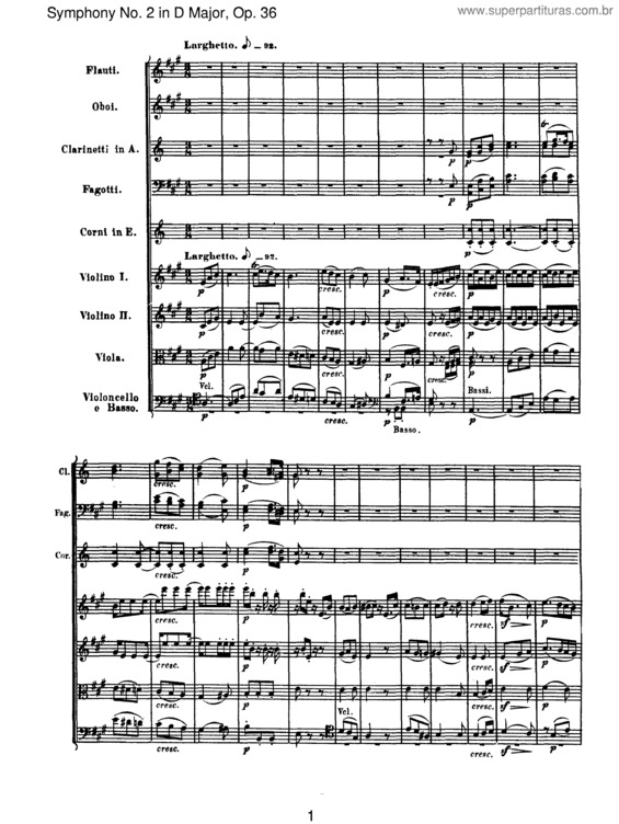 Partitura da música Symphony No. 2 v.6