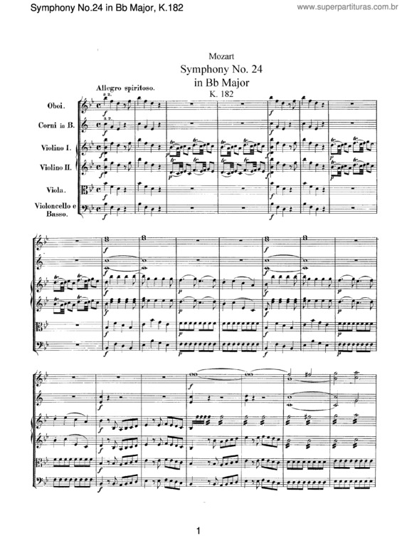 Partitura da música Symphony No. 24