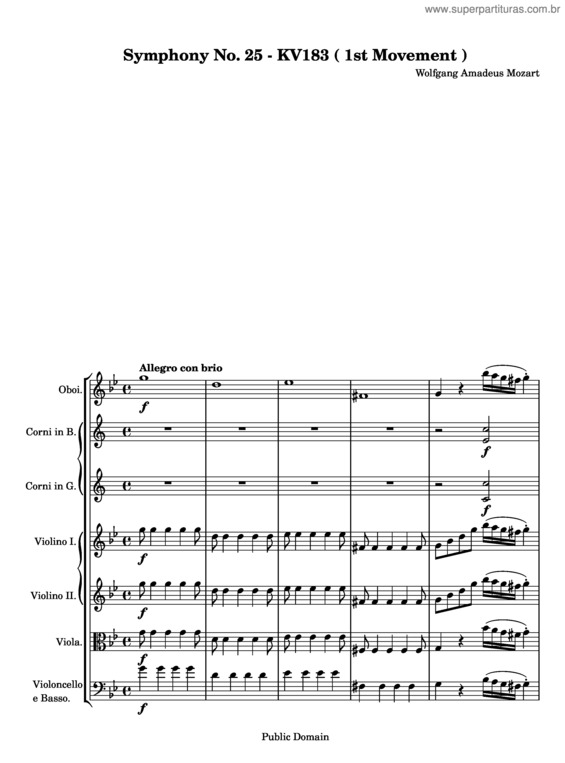 Partitura da música Symphony No. 25 v.2