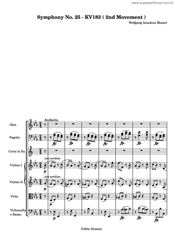 Partitura da música Symphony No. 25 v.3
