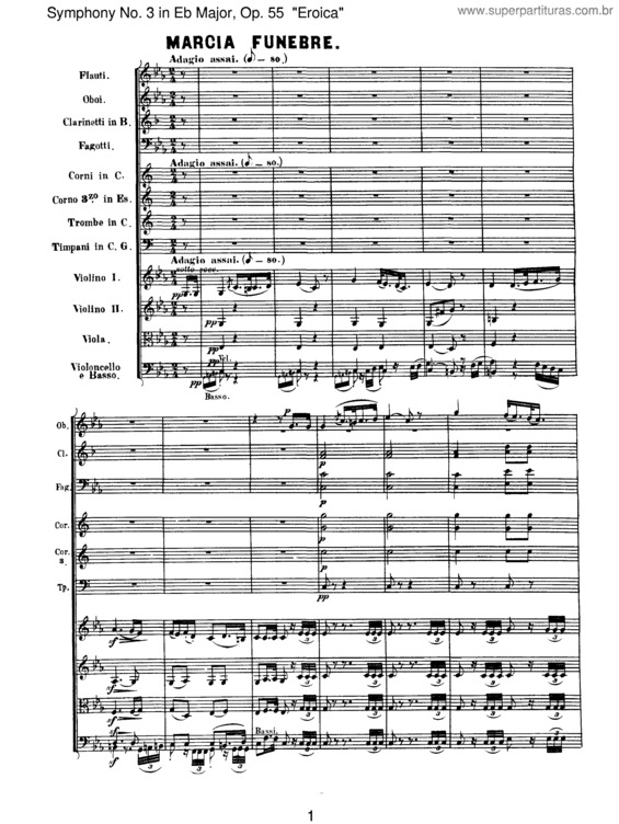 Partitura da música Symphony No. 3 `Eroica` v.2