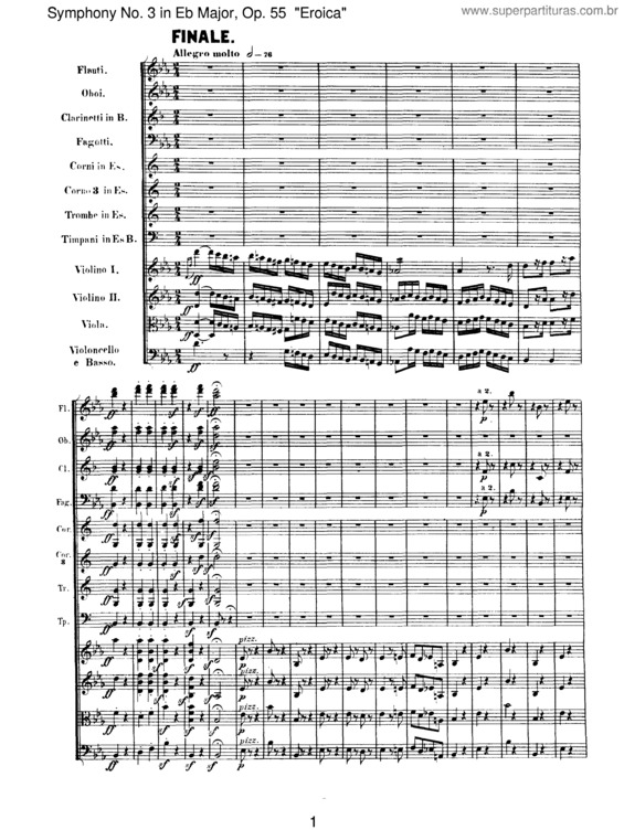 Partitura da música Symphony No. 3 `Eroica` v.3